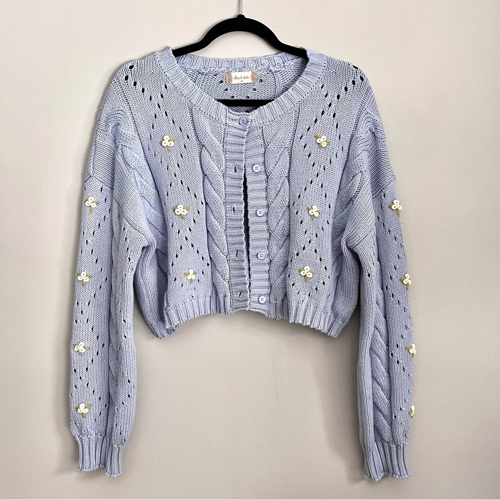 Altar'd State Floral Embroidered Cardigan Size Medium Cottagecore Romantic